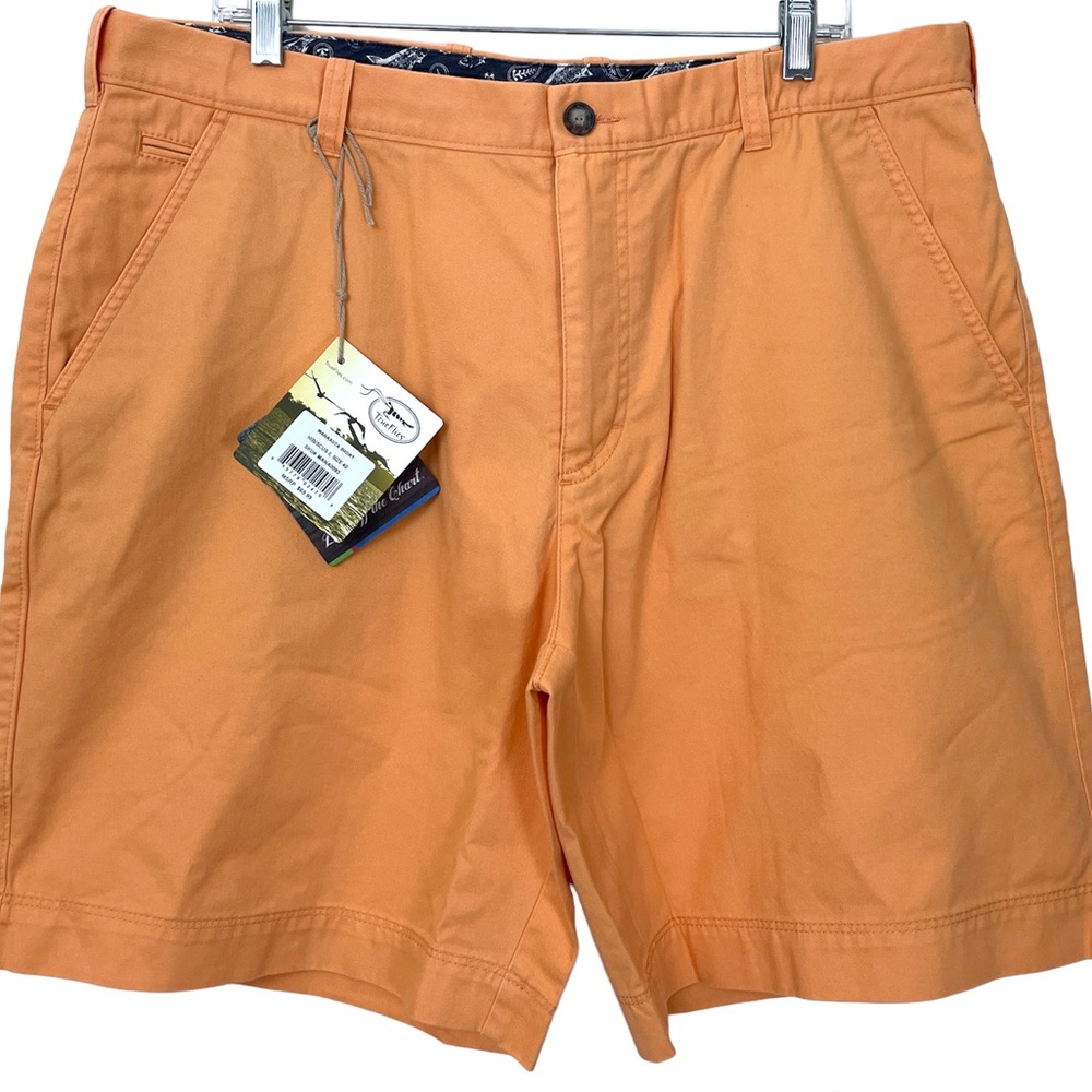 True Flies Men's Manasota Shorts Hibiscus Melon Peach Size 40